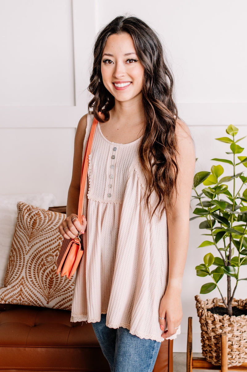 *Size L: Happy Together Babydoll Tank In Hazel