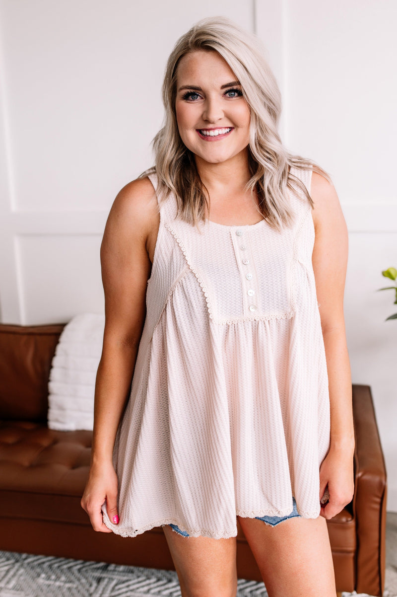 *Size L: Happy Together Babydoll Tank In Hazel