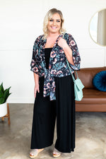 *Size S: Bet On The Dark Horse Floral Kimono